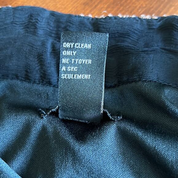 XXI Forever 21 Size S Black Crinkle Chiffon Beaded Mini Skirt Y2K Boho Festival - Picture 6 of 9